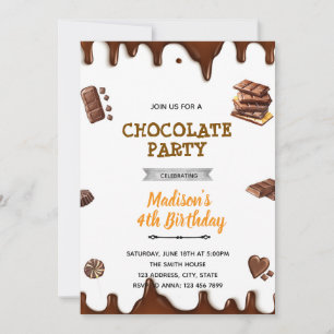 Chocolade verjaardagsuitnodiging kaart