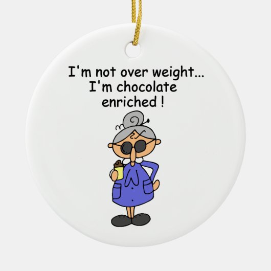 Chocolade Verrijkte Humor Keramisch Ornament (Voorkant)