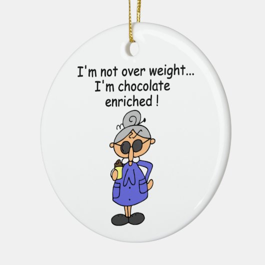Chocolade Verrijkte Humor Keramisch Ornament (Links)