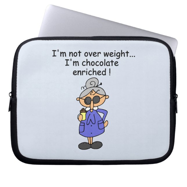 Chocolade Verrijkte Humor Laptop Sleeve (Voorkant)