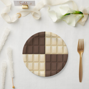 Chocolade Vierkant Delight Papieren Bordje
