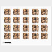 chocolade vierkante sticker (Vel)
