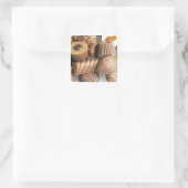 chocolade vierkante sticker (Tas)