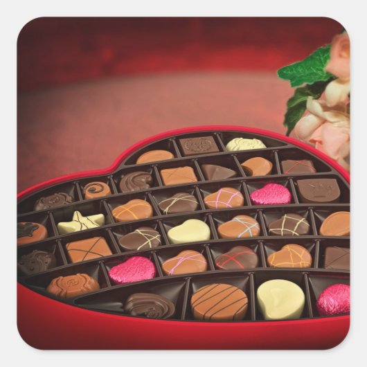 Chocolade  vierkante sticker (Voorkant)