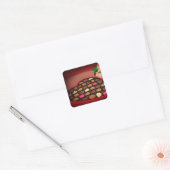 Chocolade  vierkante sticker (Envelop)