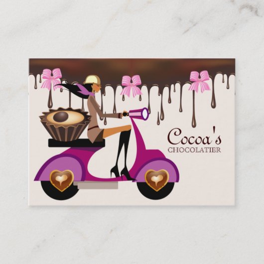 Chocolade Visitekaartje Scooter Chocolatier (Voorkant)
