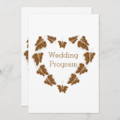 Chocolade Vlinders Ontwerp Trouwprogramma (Voorkant / Achterkant)