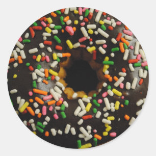 Chocolade, voorgekookt en bedrukt, donut sticker