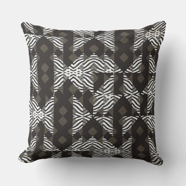 Chocolade White Geometric Design Pillow Kussen (Voorkant)