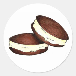 Chocolade Whoopie Pie PA Dutch Dessert Foodie Ronde Sticker