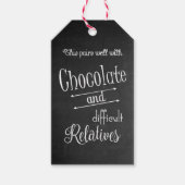 Chocolade & Wijnfles Wijnproeverij Diner Party Cadeaulabel (Voorkant)