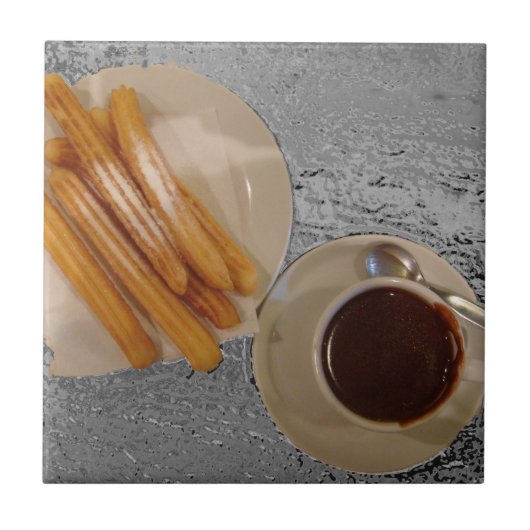 Chocolade y Churros Tegeltje (Voorkant)