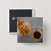 Chocolade y Churros Vierkante Button 5,1 Cm (Voorkant /achterkant)
