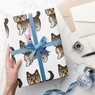 Chocolade Yorkshire Terrier Mooie Hond Patroon Cadeaupapier