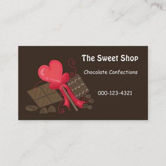 Chocolade Zoete Winkel Visitekaartje (Voorkant)