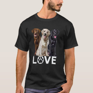 Chocolade Zwart Gele Lab Liefde Labrador Retriever T-shirt