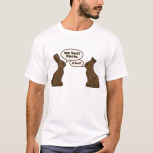 chocoladeapper bunnies mijn kont doet pijn t-shirt