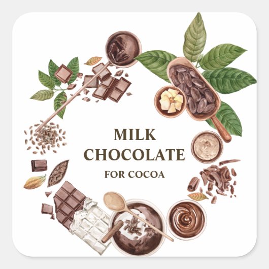 Chocoladeboeket Lijst Vierkante Sticker (Voorkant)