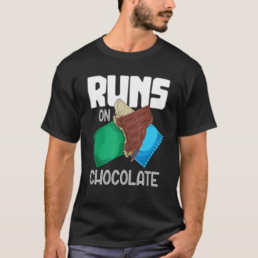 Chocoladeboog loopt op chocolade-chocolade-chocola t-shirt (Voorkant)