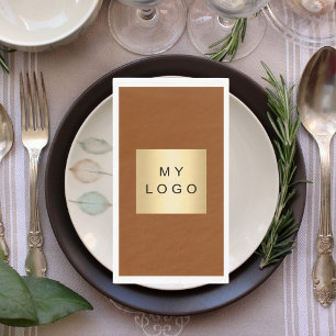 Chocoladebruin bedrijf logo servet