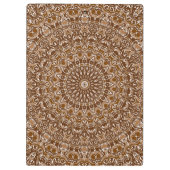 Chocoladebruin en wit mandala patroon klembord (Achterkant)