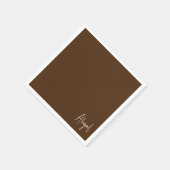Chocoladebruin gepersonaliseerde douchecocktail servet (Hoek)