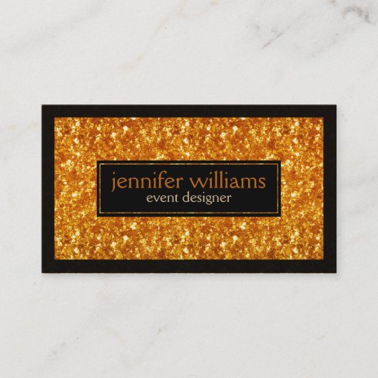 Chocoladebruin Glitter Black Accepten Visitekaartje (Voorkant)