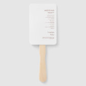 Chocoladebruin Minimalistisch Trouwprogramma Handwaaier (Achterkant)