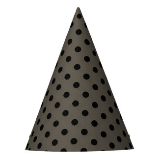 Chocoladebruin op Zwarte Stip Feesthoed Feesthoedjes
