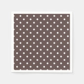 Chocoladebruin Polka Dot servetten (Voorkant)