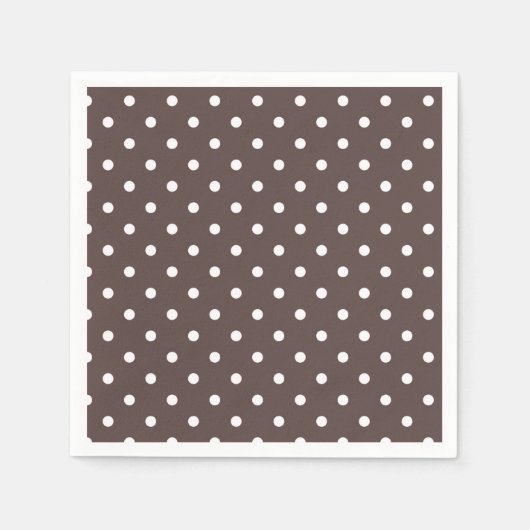 Chocoladebruin Polka Dot servetten (Voorkant)