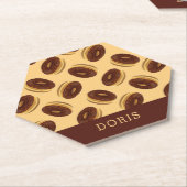 Chocoladebruine donuts patroon kartonnen onderzetters (Schuin)