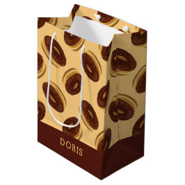 Chocoladebruine donuts patroon medium cadeauzakje