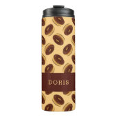 Chocoladebruine donuts patroon thermosbeker (Voorkant)