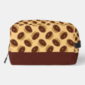 Chocoladebruine donuts patroon toilettasje (Achterkant)