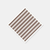 Chocoladebruine en witte snoepjes strepen servet (Hoek)