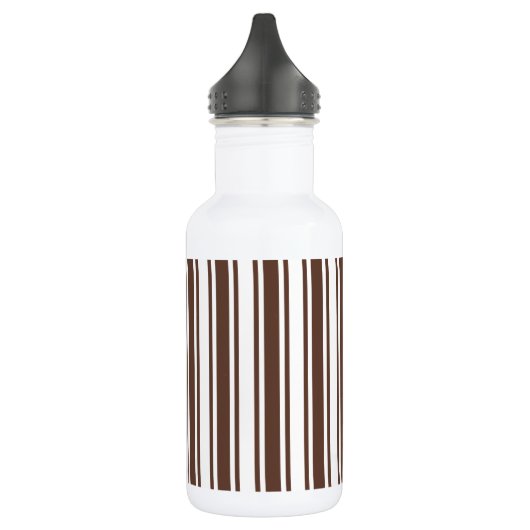 Chocoladebruine en witte snoepjes strepen waterfles  (Links)