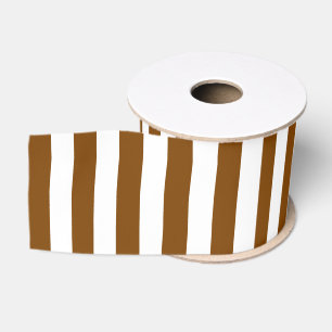 Chocoladebruine en witte strepen grosgrain lint
