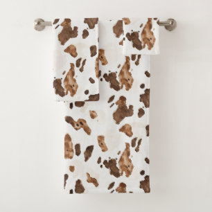 Chocoladebruine Koe print Bad Handdoek