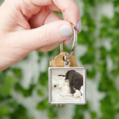 Chocoladebruine labrador. sleutelhanger (Hand)