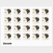 Chocoladebruine labrador. vierkante sticker (Vel)
