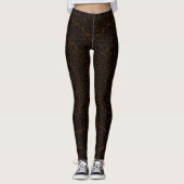 Chocoladebruine mandala met ingewikkelde symmetrie leggings (Voorkant)