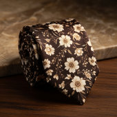 Chocoladebruine Wilde Bloem Stropdas