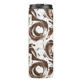 Chocoladebruine witte Snoepjes wervelingen Thermosbeker (Achterkant)