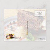 Chocoladecake met karamelijs briefkaart (Achterkant)