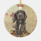 Chocoladecockerspanielpuppy Keramisch Ornament (Voorkant)