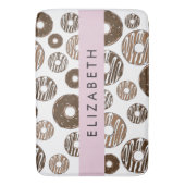 Chocoladedonuts, karameldonuts, ijs, Jouw naam Badmat (Voorkant Verticaal)