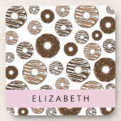 Chocoladedonuts, karameldonuts, ijs, Jouw naam Bier Onderzetter (Voorkant)