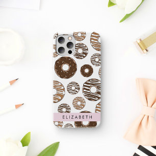 Chocoladedonuts, karameldonuts, ijs, Jouw naam iPhone 12 Pro Hoesje