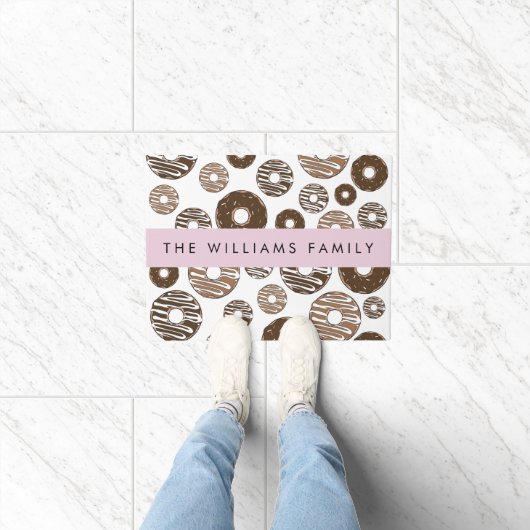 Chocoladedonuts, karameldonuts, ijs, Jouw naam Deurmat (Binnen)